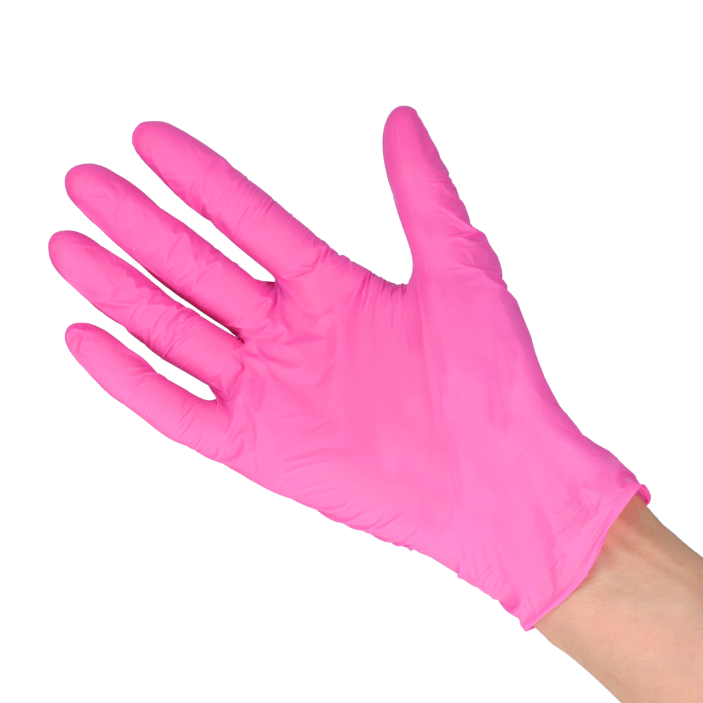 Rękawice diagnostyczne easyCARE nitrile, nitrylowe, bezpudrowe, niesterylne, różowe, Rozm. S, 100 szt.