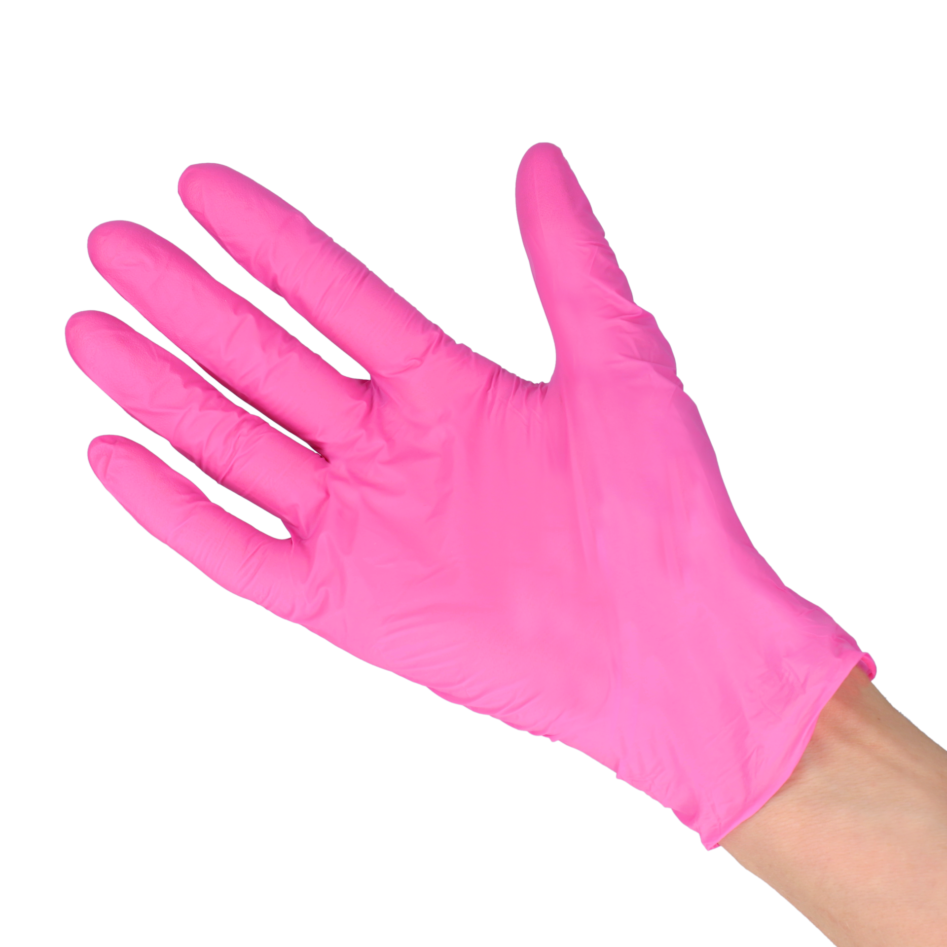 Rękawice diagnostyczne easyCARE nitrile, nitrylowe, bezpudrowe, niesterylne, różowe, Rozm. M, 100 szt.