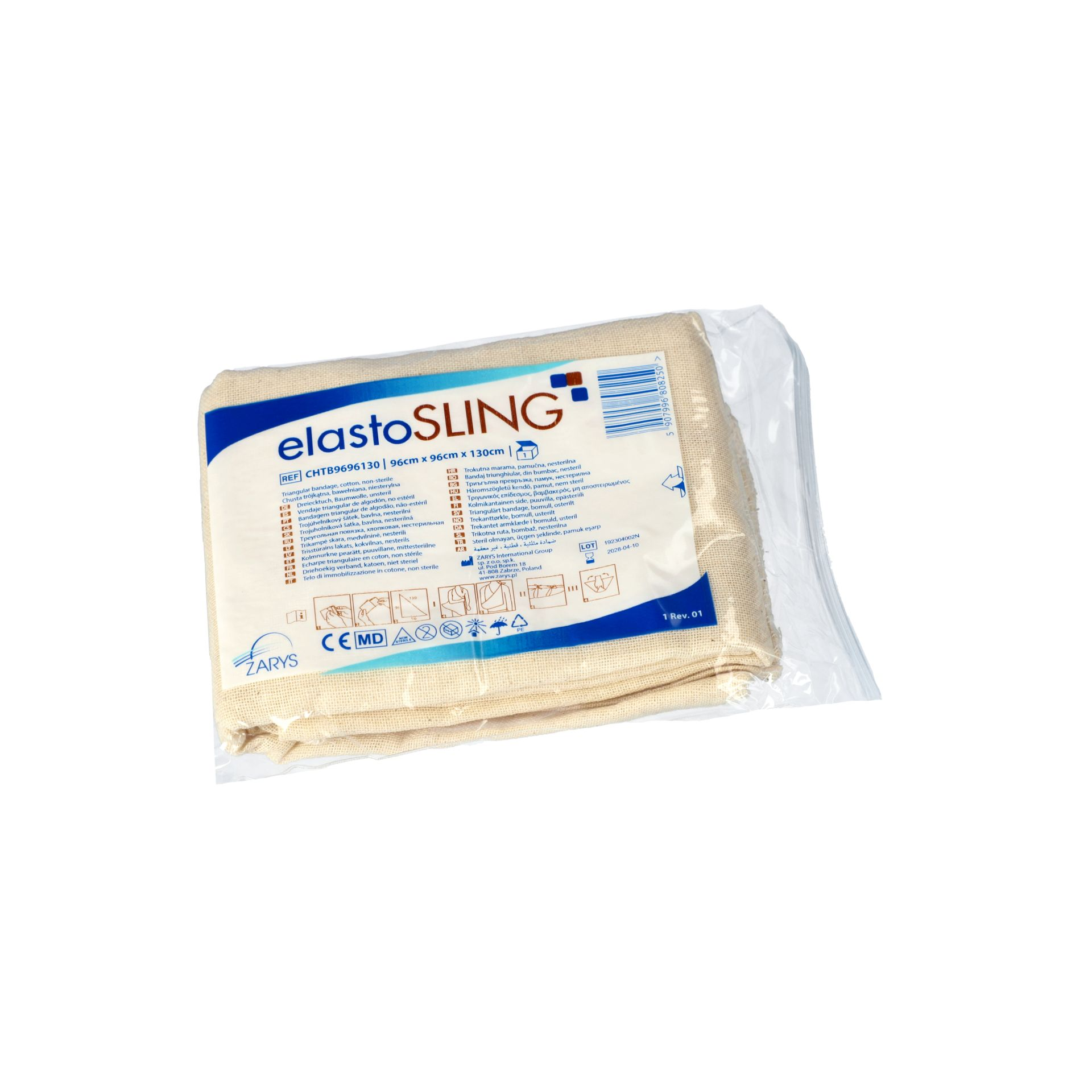 elastoSLING - chusta trójkątna bawełniana, niesterylna, 96cm x 96cm x 130cm