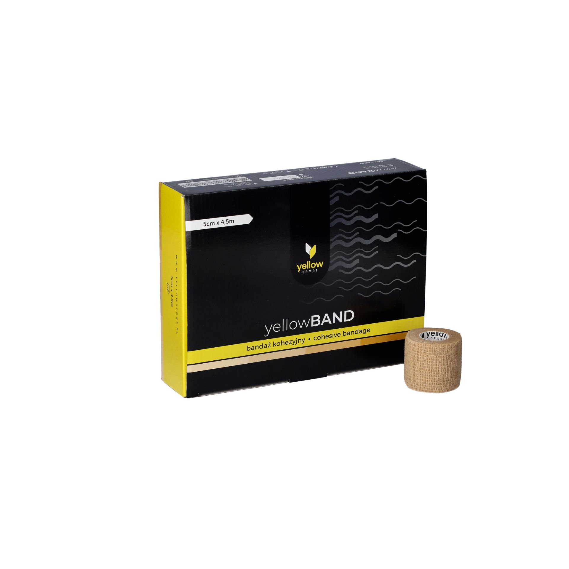 yellowBAND - bandaż kohezyjny, 5cm x 4,5m, cielisty