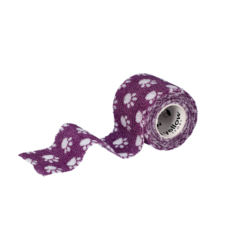 yellowBAND - bandaż kohezyjny, 5cm x 4,5m, fioletowy w łapki