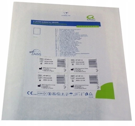 Serweta chirurgiczna 2-warstwowa jałowa - 45cm x 45cm alphaTEX