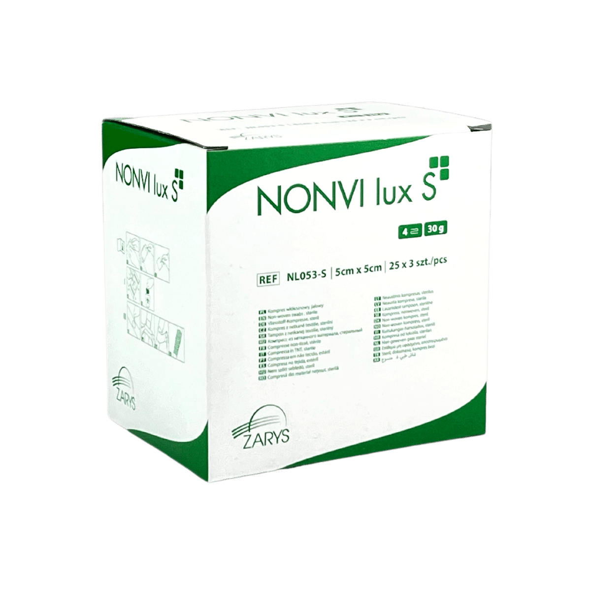 NONVI lux S Kompresy z włokniny_jalowe 4W_7,5cmx7,5cmx5szt